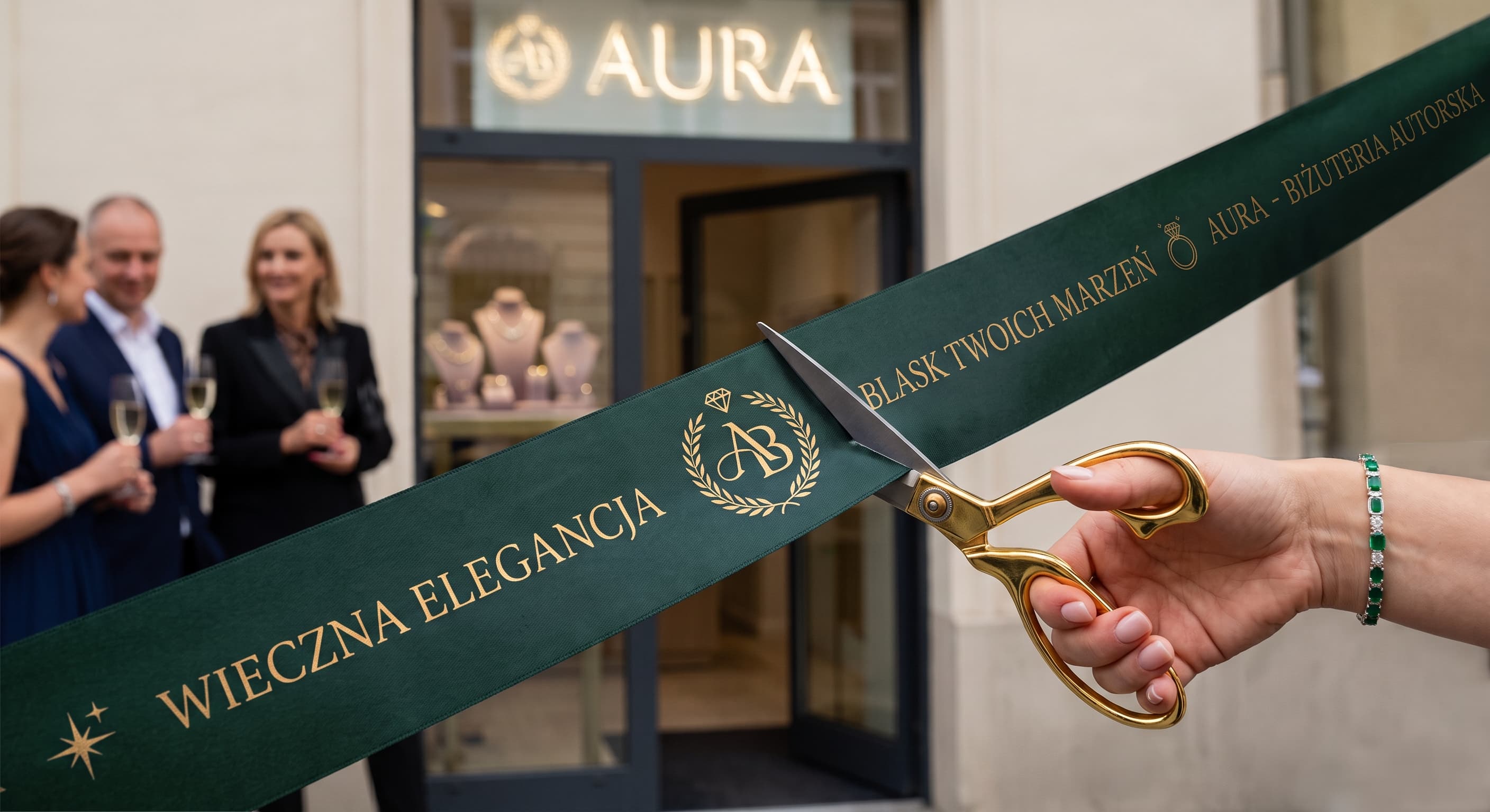 Elegancka satynowa wstęga na uroczyste otwarcie